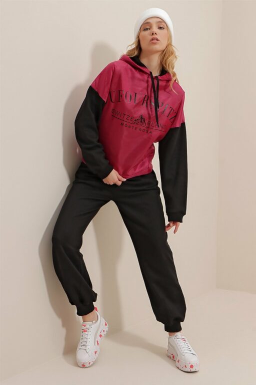 Trend Alaçatı Stili Sweatsuit - Pink