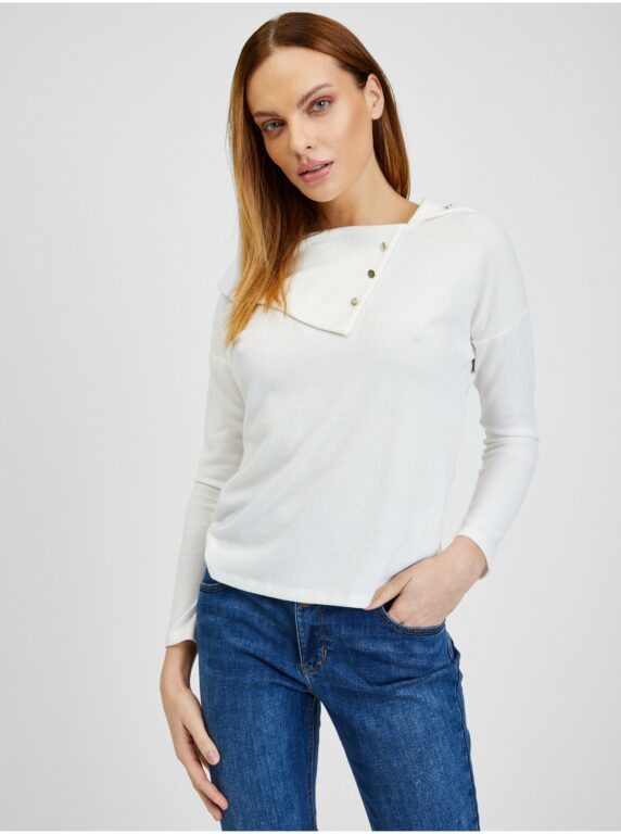 Orsay Bílé dámské tričko s ozdobnými